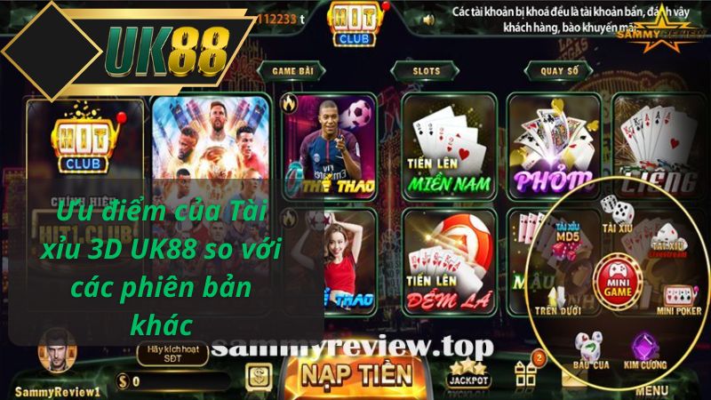 Ưu điểm của Tài xỉu 3D UK88 so với các phiên bản khác